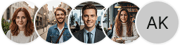 Plusieurs avatars de profils d'investisseurs sur le bloc d'examen du trading Aigle Placange